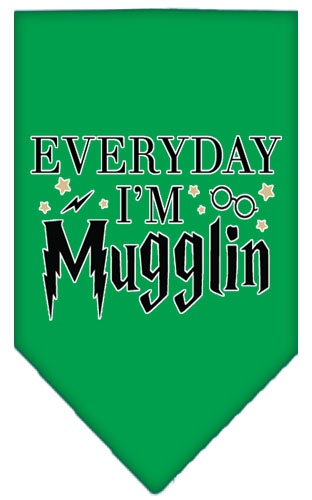 Everyday I'm Mugglin Screen Print Bandana Emerald Green Small
